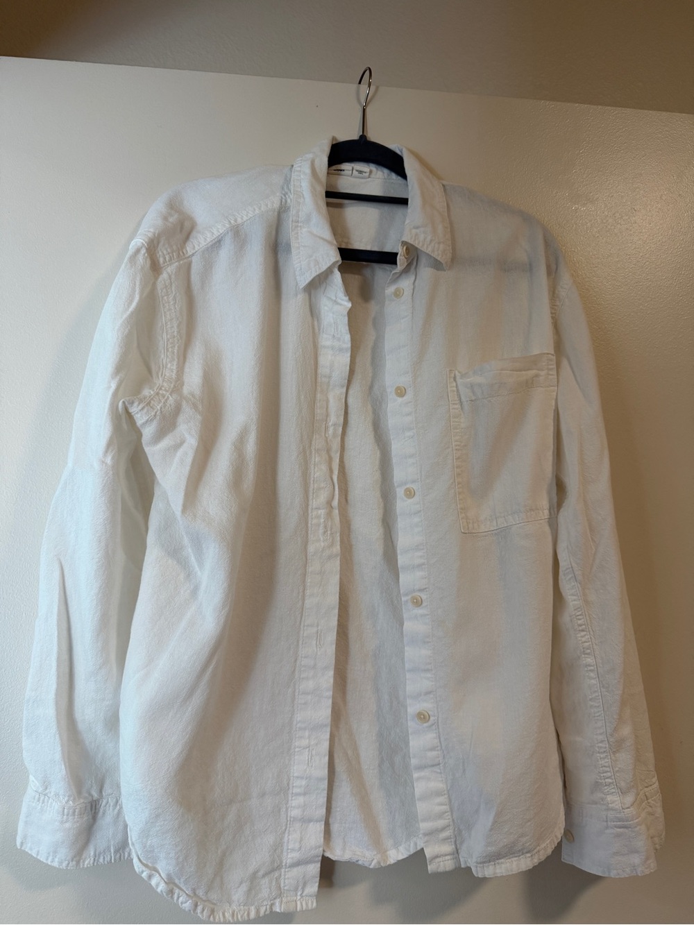 Classic White Men's Button-Up Shirt